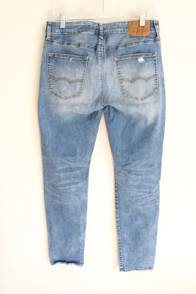 American Eagle Necklaces American Eagle Extreme Flex Distressed Light Wash Slim Jeans 32X32
