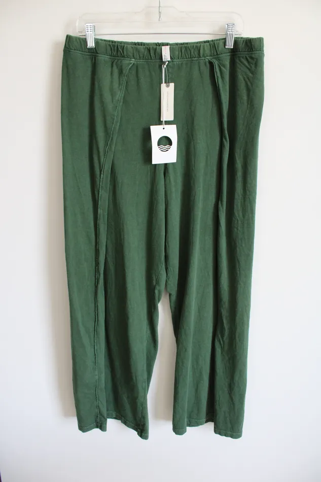 Anthropologie Earrings NEW Anthropologie Daily Practice Moss Green Cotton Wide Leg Pant L Anthropologie Earrings NEW Anthropologie Daily Practice Moss Green Cotton Wide Leg Pant L