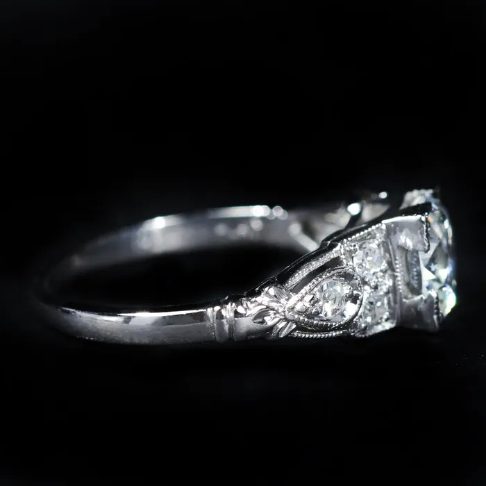 Art Deco GIA 102 Carat Old European Cut Diamond Engagement Ring OTC Rings