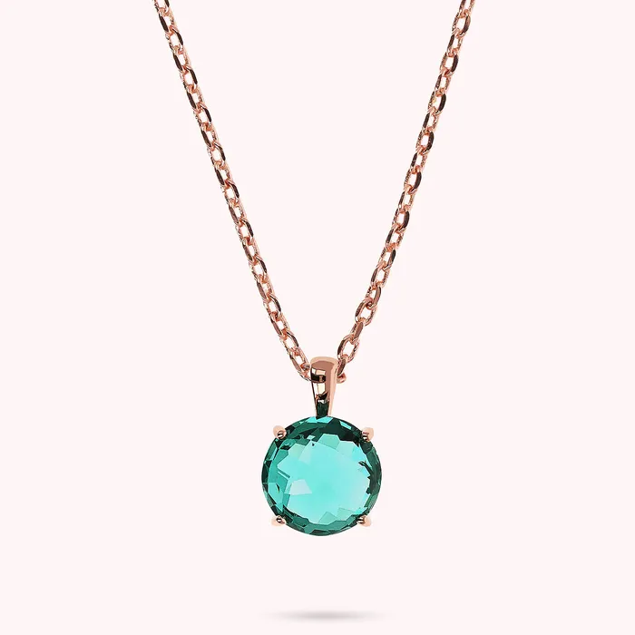 Collana Catena Rolo con Pendente in Prisma Gem Taglio Mosaico Bronzallure Earrings