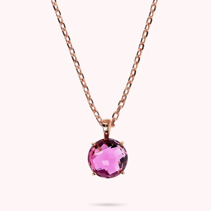 Collana Catena Rolo con Pendente in Prisma Gem Taglio Mosaico Bronzallure Earrings