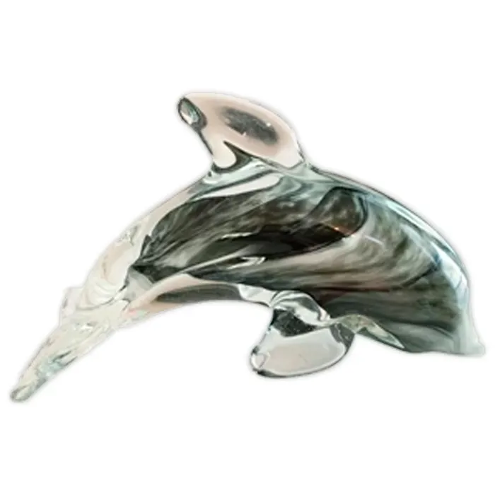 Earrings BARRYOWEN HandBlown Swirling Glass Dolphin FigurineGrey