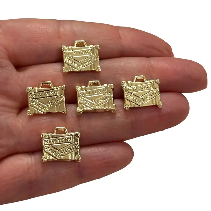 Earrings Peppy Beads 24Kt Gold Plated Luggage Charms Gold Travel Charms 5 pcs in a pack Earrings Peppy Beads 24Kt Gold Plated Luggage Charms Gold Travel Charms 5 pcs in a pack