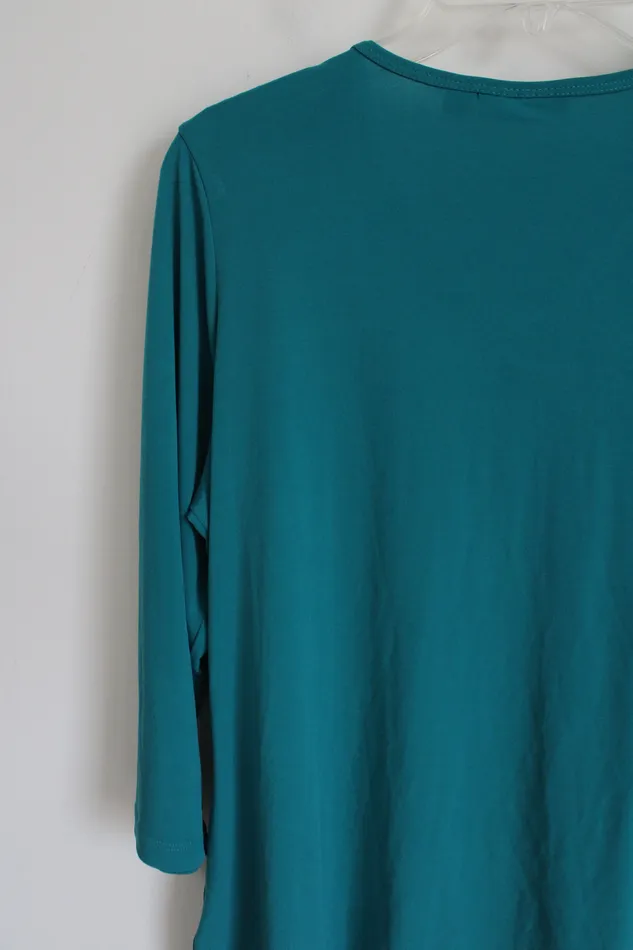 Earrings Susan Graver Susan Graver Long Sleeve Teal Top M