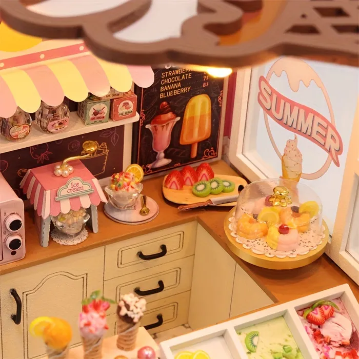 Necklaces Miniature Coffee Shop Kit with Battery Powered Lighting Portraits and Miniatures by NC
