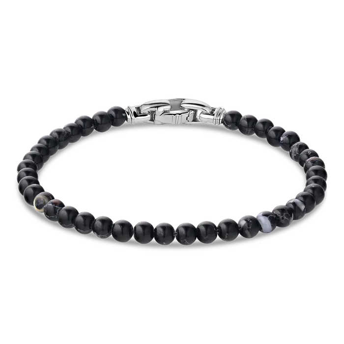 4mm Bead with Clasp Bracelets Barcelona Beaded Bracelet Sterling Silver 4mm