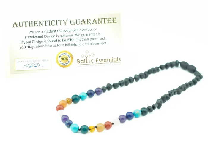 Necklaces Half Baltic Amber Necklace 17 or 19 Rainbow Raw Black Cherry Pink Amethyst Baltic Essentials