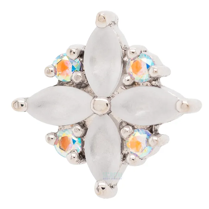 Pleades Threaded End in Gold with Sandblasted White CZs Mercury Mist Topaz Body Vision BVLA Necklaces Pleades Threaded End in Gold with Sandblasted White CZs Mercury Mist Topaz Body Vision BVLA Necklaces