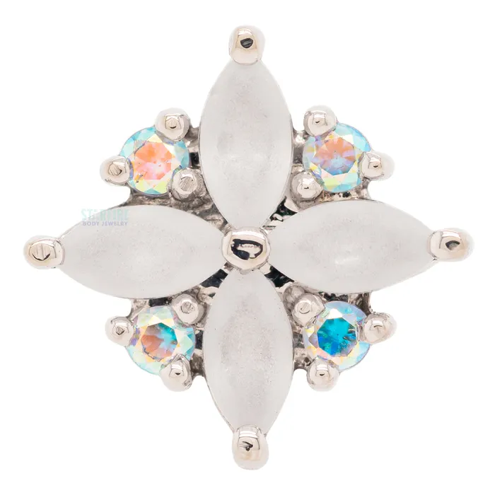 Pleades Threaded End in Gold with Sandblasted White CZs Mercury Mist Topaz Body Vision BVLA Necklaces