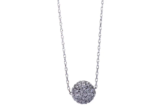 Red Necklaces N7152 Spherical Rhodium Plated Swarovski Elements Ball Pendant Necklace Red Necklaces N7152 Spherical Rhodium Plated Swarovski Elements Ball Pendant Necklace