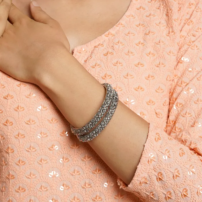 Rings Teejh Panchala Silver Oxidized Bangles