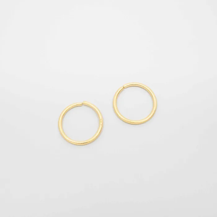 satin mini hoop fejn KS Earrings