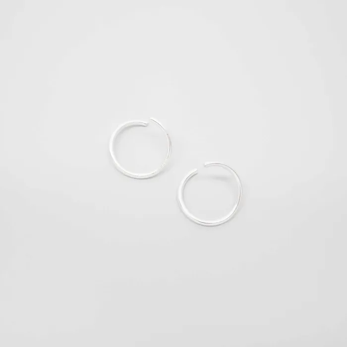 satin mini hoop fejn KS Earrings