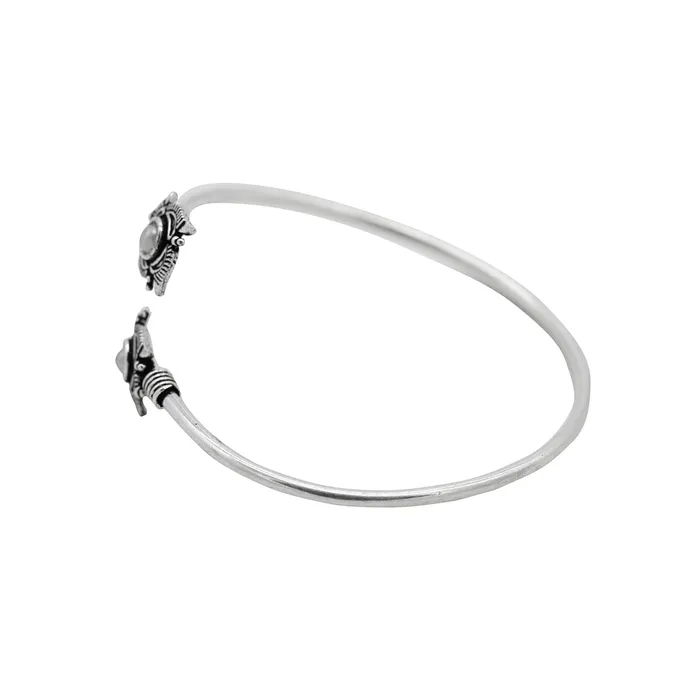 Teejh Bracelets Aparna White Flower Silver Oxidized Bracelet Teejh Bracelets Aparna White Flower Silver Oxidized Bracelet