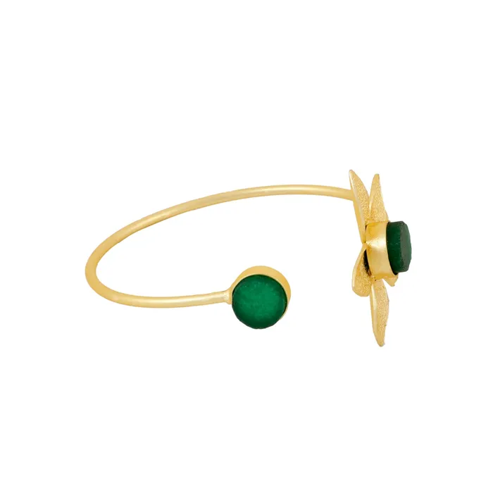 Teejh Bracelets Teejh Juhi Dark Green Flower Bracelet