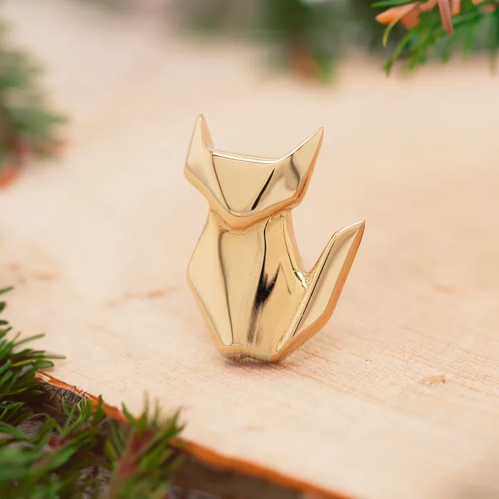 threadless Paper Fox End in Gold Junipurr Jewelry Earrings