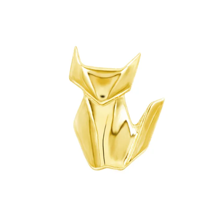threadless Paper Fox End in Gold Junipurr Jewelry Earrings