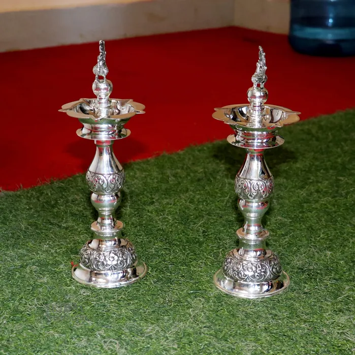10 925 sterling silver handcrafted vintage design Panchmukhi oil lamp Deepak silver puja article silver candle stand diya figurine LMP01 TRIBAL ORNAMENTS Rings