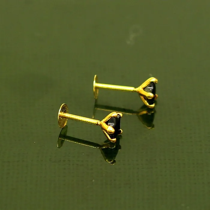4 mm single black stone 18 kt yellow gold handmade star shape design fabulous screw back stud earring use as nose pin unisex jewelry er118 TRIBAL ORNAMENTS Earrings 4 mm single black stone 18 kt yellow gold handmade star shape design fabulous screw back stud earring use as nose pin unisex jewelry er118 TRIBAL ORNAMENTS Earrings