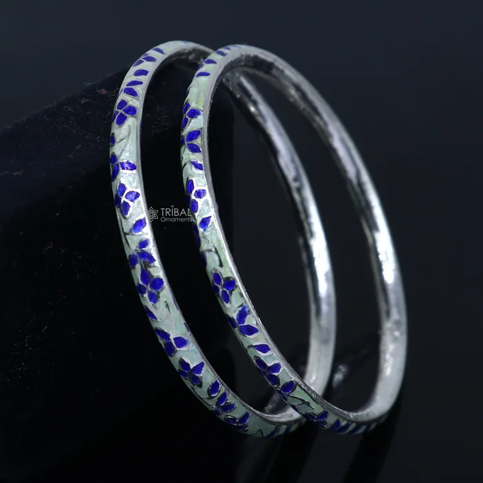 925 sterling meenakari work designer bangle bracelet pure silver gifting jewelry brides made bangles ba430 TRIBAL ORNAMENTS Bracelets 925 sterling meenakari work designer bangle bracelet pure silver gifting jewelry brides made bangles ba430 TRIBAL ORNAMENTS Bracelets