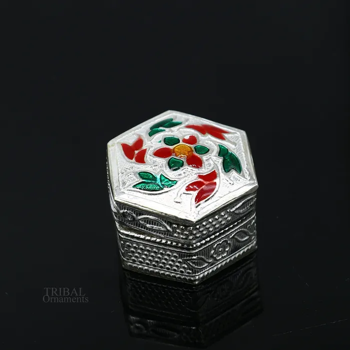 925 sterling silver vintage design brides gift kajal box trinket box sindur box eyeliner box silver utensils best bridal gift stb344 TRIBAL ORNAMENTS Necklaces