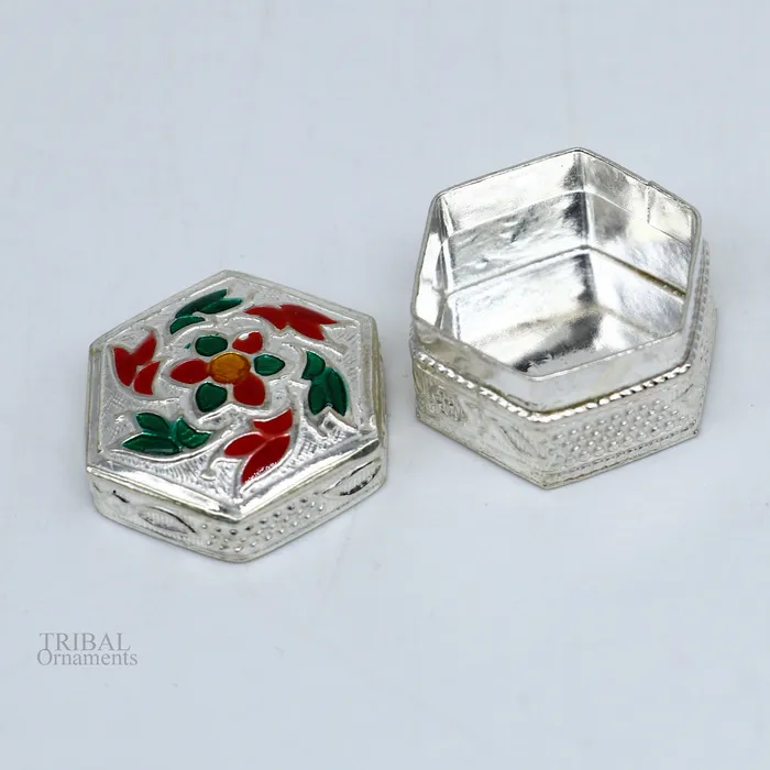 925 sterling silver vintage design brides gift kajal box trinket box sindur box eyeliner box silver utensils best bridal gift stb344 TRIBAL ORNAMENTS Necklaces