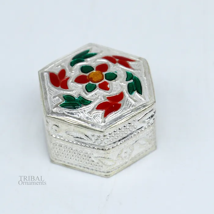 925 sterling silver vintage design brides gift kajal box trinket box sindur box eyeliner box silver utensils best bridal gift stb344 TRIBAL ORNAMENTS Necklaces