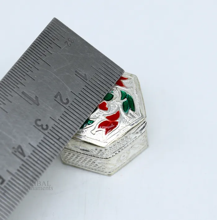 925 sterling silver vintage design brides gift kajal box trinket box sindur box eyeliner box silver utensils best bridal gift stb344 TRIBAL ORNAMENTS Necklaces