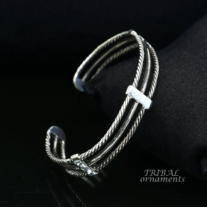 Bracelets TRIBAL ORNAMENTS 925 sterling silver handcrafted vintage style amazing cuff bangle kada bracelet best gift for mens and girls adjustable kada cuff117