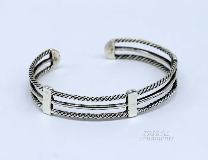 Bracelets TRIBAL ORNAMENTS 925 sterling silver handcrafted vintage style amazing cuff bangle kada bracelet best gift for mens and girls adjustable kada cuff117
