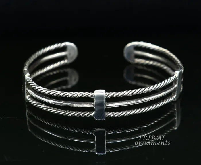 Bracelets TRIBAL ORNAMENTS 925 sterling silver handcrafted vintage style amazing cuff bangle kada bracelet best gift for mens and girls adjustable kada cuff117