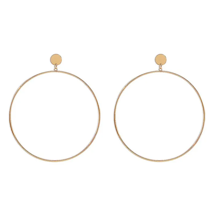E1689 Gold Giant Hoop Earrings 01 Earrings