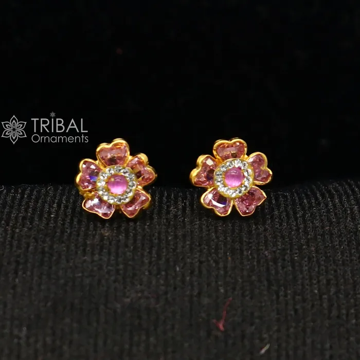 Earrings 14kt yellow gold handmade fabulous orange Stone excellent vintage flower design stud earrings pair unisex jewelry er176 TRIBAL ORNAMENTS Earrings 14kt yellow gold handmade fabulous orange Stone excellent vintage flower design stud earrings pair unisex jewelry er176 TRIBAL ORNAMENTS