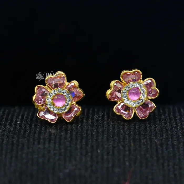 Earrings 14kt yellow gold handmade fabulous orange Stone excellent vintage flower design stud earrings pair unisex jewelry er176 TRIBAL ORNAMENTS Earrings 14kt yellow gold handmade fabulous orange Stone excellent vintage flower design stud earrings pair unisex jewelry er176 TRIBAL ORNAMENTS