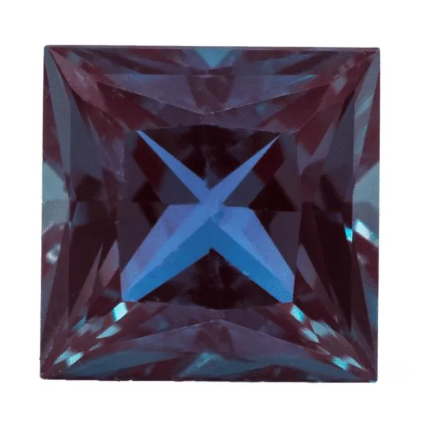 Earrings Chatham LabGrown Princess Alexandrite Stone Size Fire Brilliance 