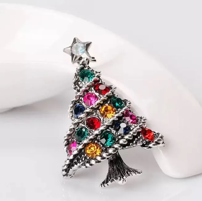 F12 Rhinestone Christmas Tree Fashion Pin alice Necklaces