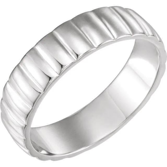 Fire Brilliance Rings Matthew Grooved Wedding Band