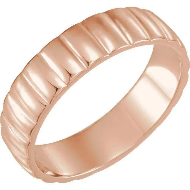 Fire Brilliance Rings Matthew Grooved Wedding Band
