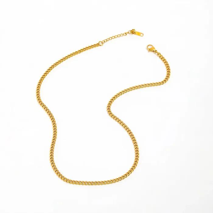 Jewelvers Necklaces 18K GoldFilled Cuban Chain Necklace Lina