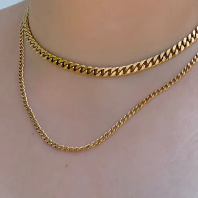 Jewelvers Necklaces 18K GoldFilled Cuban Chain Necklace Lina