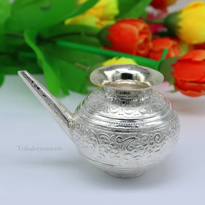Lord Shiva Abhishek pot best karwa chauth sold silver kalash puja utensils article from best diwali puja article for home temple su537 TRIBAL ORNAMENTS Necklaces