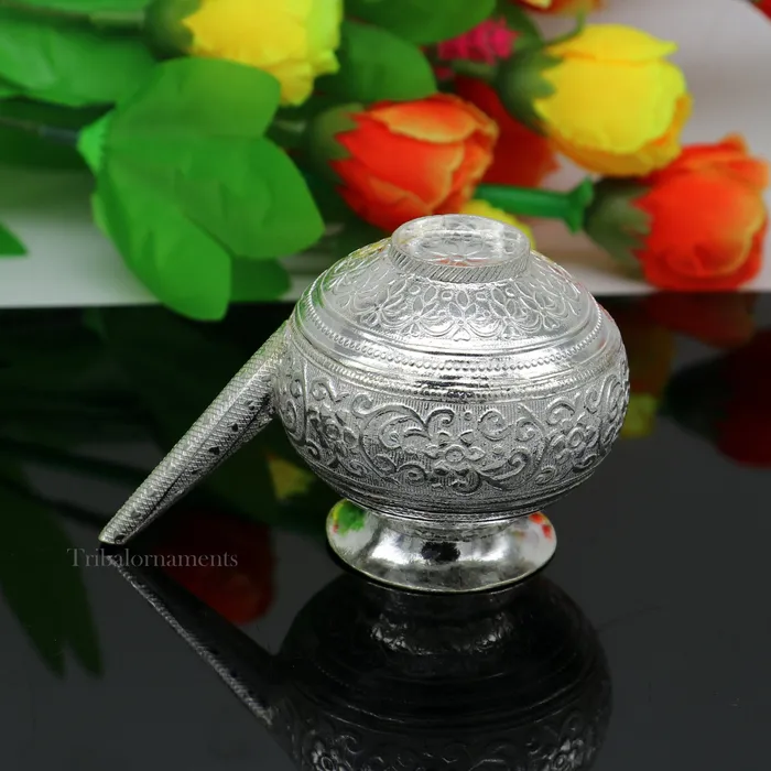 Lord Shiva Abhishek pot best karwa chauth sold silver kalash puja utensils article from best diwali puja article for home temple su537 TRIBAL ORNAMENTS Necklaces