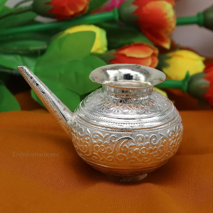 Lord Shiva Abhishek pot best karwa chauth sold silver kalash puja utensils article from best diwali puja article for home temple su537 TRIBAL ORNAMENTS Necklaces