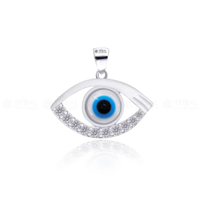 Necklaces PURE 925 sterling silver evil eyes pendant with CZ stone nsp795 TRIBAL ORNAMENTS Necklaces PURE 925 sterling silver evil eyes pendant with CZ stone nsp795 TRIBAL ORNAMENTS