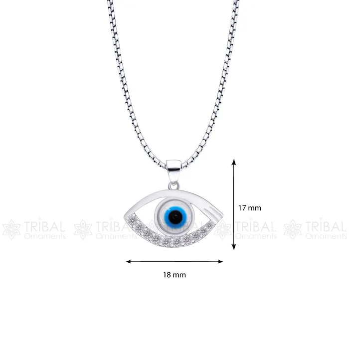 Necklaces PURE 925 sterling silver evil eyes pendant with CZ stone nsp795 TRIBAL ORNAMENTS