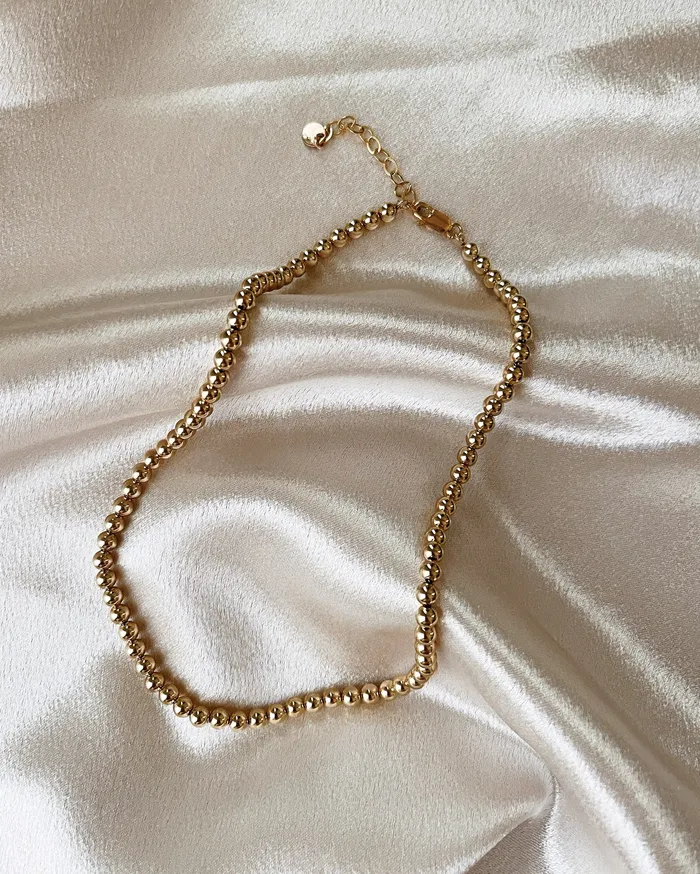 Necklaces Stylin By Aylin 5MM BEADED NECKLACE GOLD