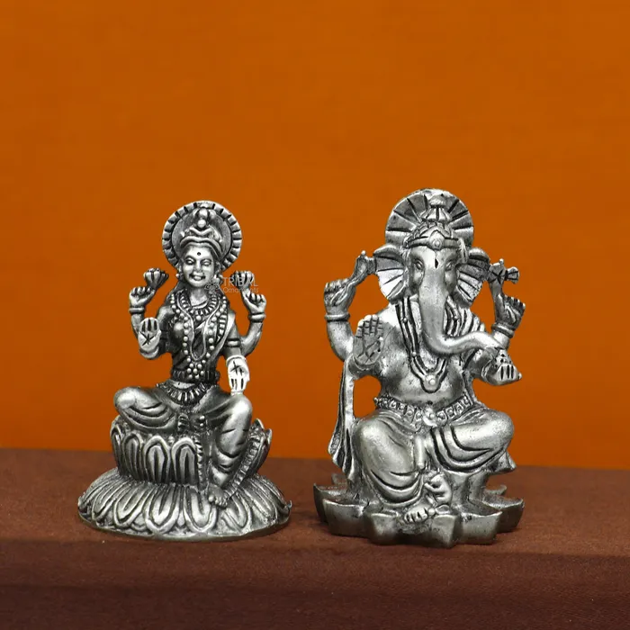 Necklaces TRIBAL ORNAMENTS 925 Sterling silver Lakshmi and Ganesha Kamlasan statue figurine puja article Diwali puja brings joy hope and wealth to the owners art719 Necklaces TRIBAL ORNAMENTS 925 Sterling silver Lakshmi and Ganesha Kamlasan statue figurine puja article Diwali puja brings joy hope and wealth to the owners art719