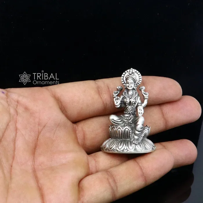 Necklaces TRIBAL ORNAMENTS 925 Sterling silver Lakshmi and Ganesha Kamlasan statue figurine puja article Diwali puja brings joy hope and wealth to the owners art719 Necklaces TRIBAL ORNAMENTS 925 Sterling silver Lakshmi and Ganesha Kamlasan statue figurine puja article Diwali puja brings joy hope and wealth to the owners art719