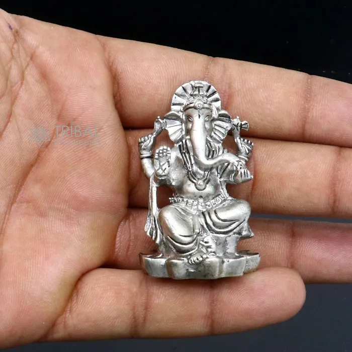 Necklaces TRIBAL ORNAMENTS 925 Sterling silver Lakshmi and Ganesha Kamlasan statue figurine puja article Diwali puja brings joy hope and wealth to the owners art719 Necklaces TRIBAL ORNAMENTS 925 Sterling silver Lakshmi and Ganesha Kamlasan statue figurine puja article Diwali puja brings joy hope and wealth to the owners art719