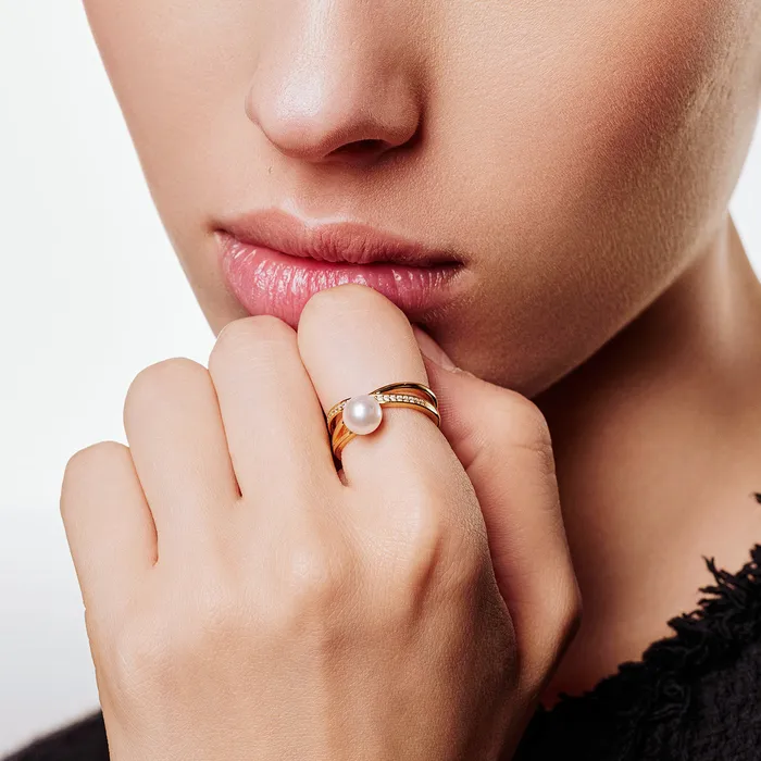 Pearly Lustre Rings Top Grade Freshwater Pearl Ring WR00227 CONNECT